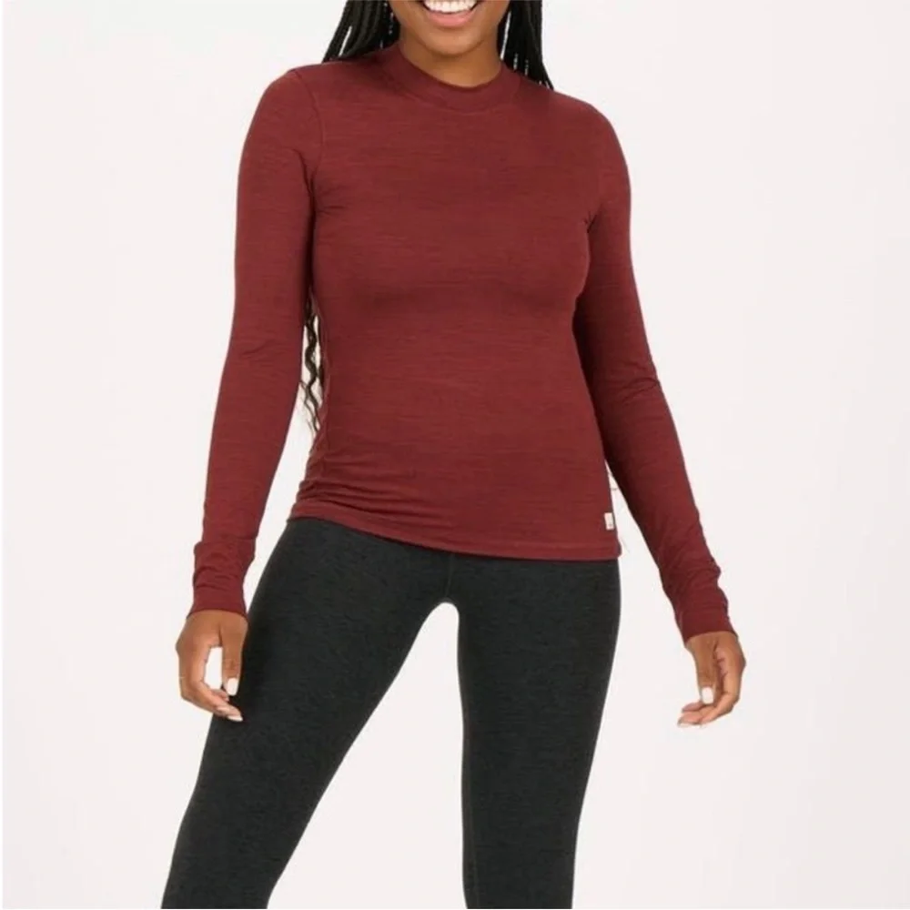 Vuori Women's Long Sleeve Lux Tee Brick Heather Medium - Picture 3 of 11